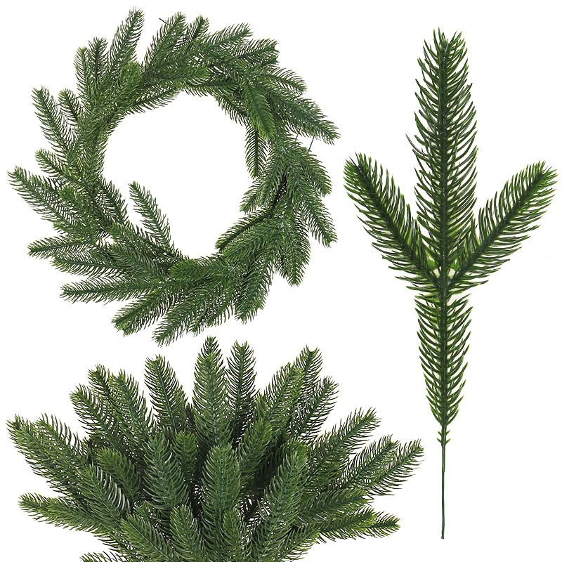 Christmas Wreath Fake - Branches de pin artificielles, aiguilles de