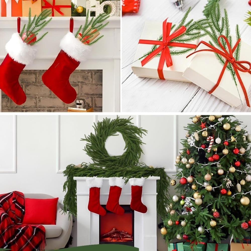 Christmas Wreath Fake - Branches de pin Norfolk artificielles de