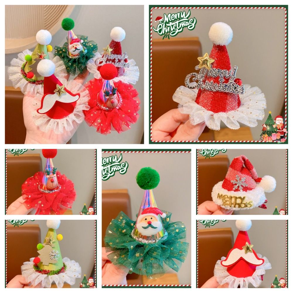 Santa Hat Plush - Pince à cheveux étoile mignonne de