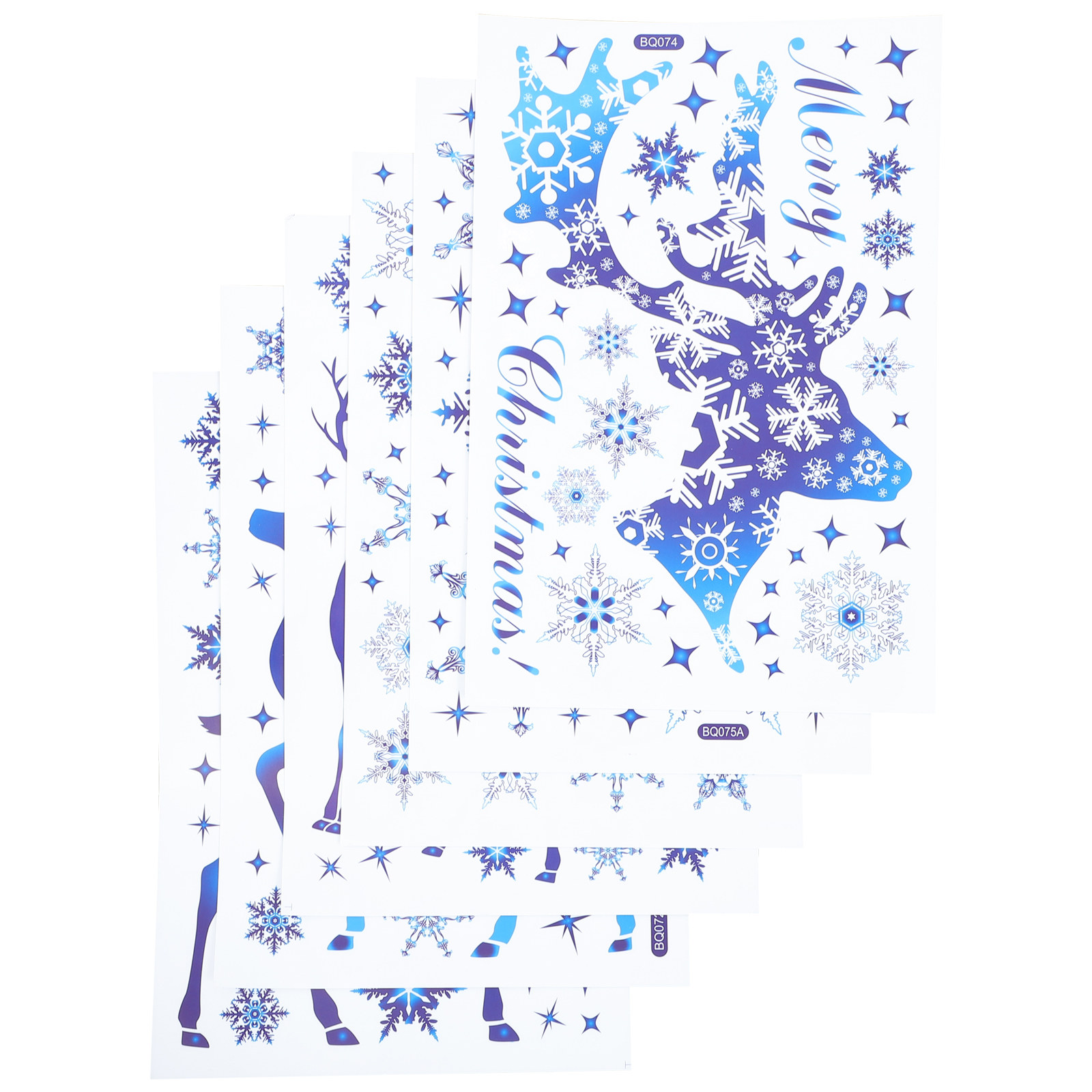 Snowflake Window Decal - 6 feuilles d'autocollants électrostatiques en PVC