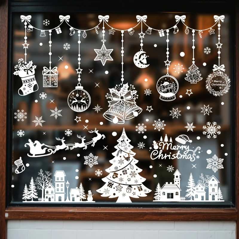 196 pièces/9 feuilles de décor - Snowflake Window Decal avis et prix