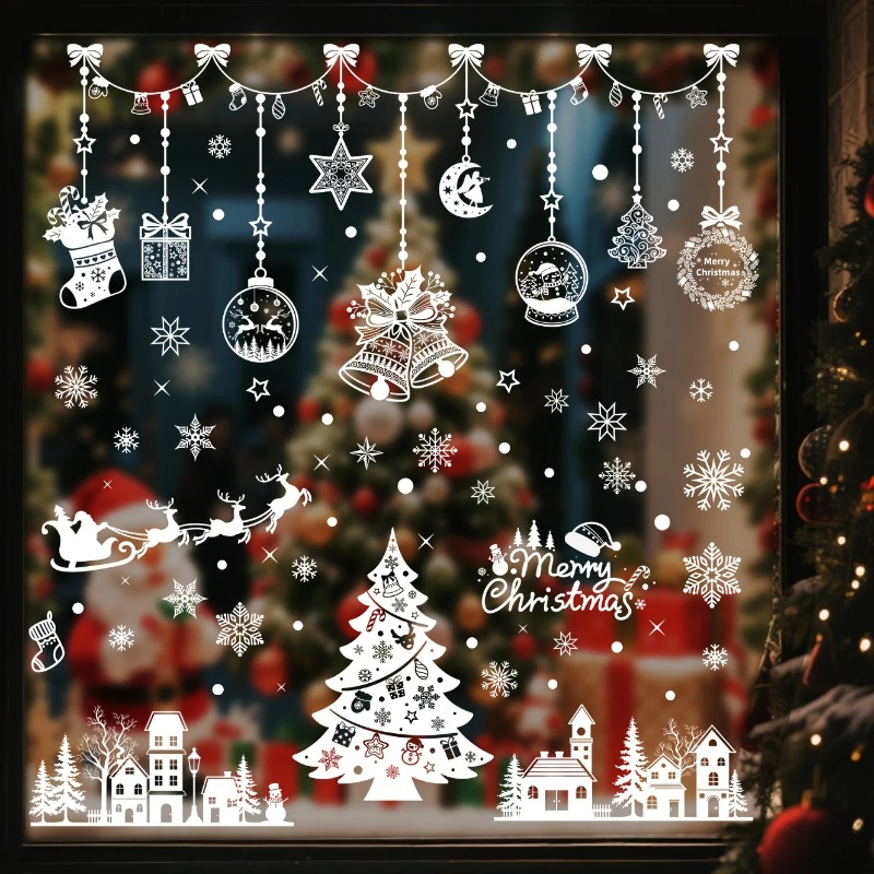 196 pièces/9 feuilles de décor - Snowflake Window Decal avis et prix