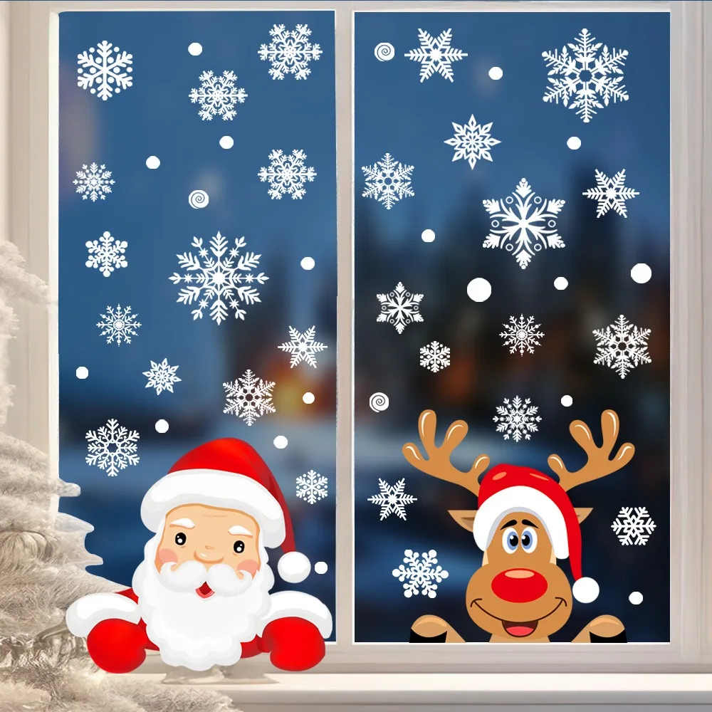 Dessin animé noël père noël fe - Snowflake Window Decal avis et prix